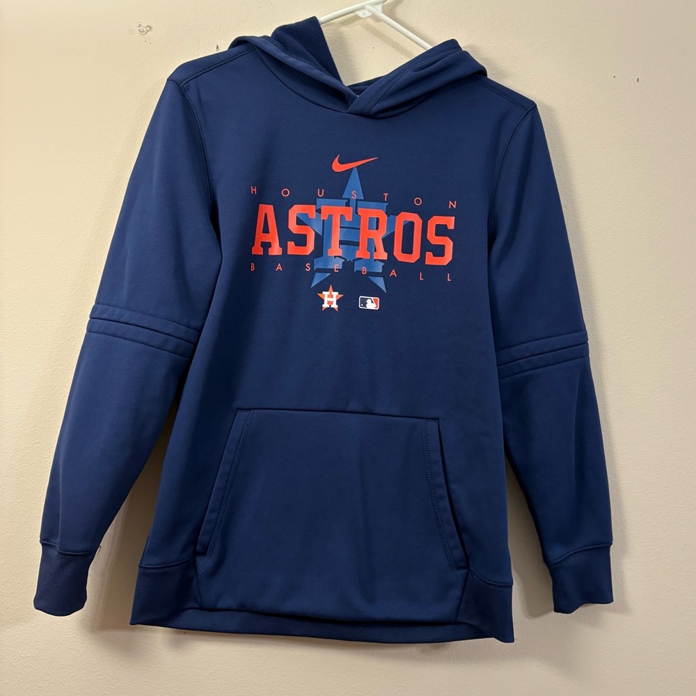 Nike Baseball Houston Astros Hoodie sweatshirt kids large (14-16) blue cl
